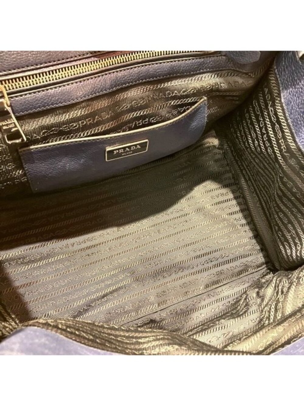 Prada Vitello Daino Navy Tote - Picture 5 of 9